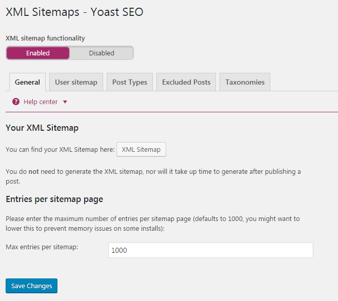 Для этого мы рекомендуем использовать SEO-плагин Yoast, который автоматически создает и обновляет вашу XML-карту сайта